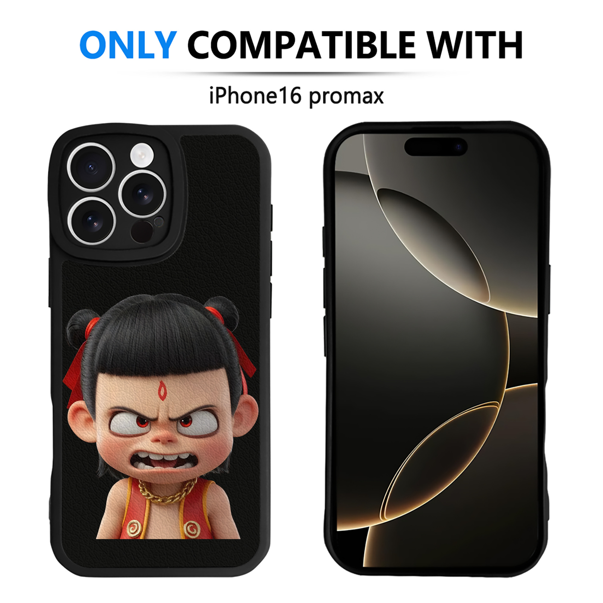 （画像用） Ne Zha 2 ナタ 魔童の大暴れ 【iPhone 16シリーズ対応】シリコンスマホケース（レザー調） 材質：シリコン